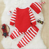 Baby Kerstoutfit Set - Romper, Broek & Muts - Feestelijke Babykleding - Comfortabele Katoenmix