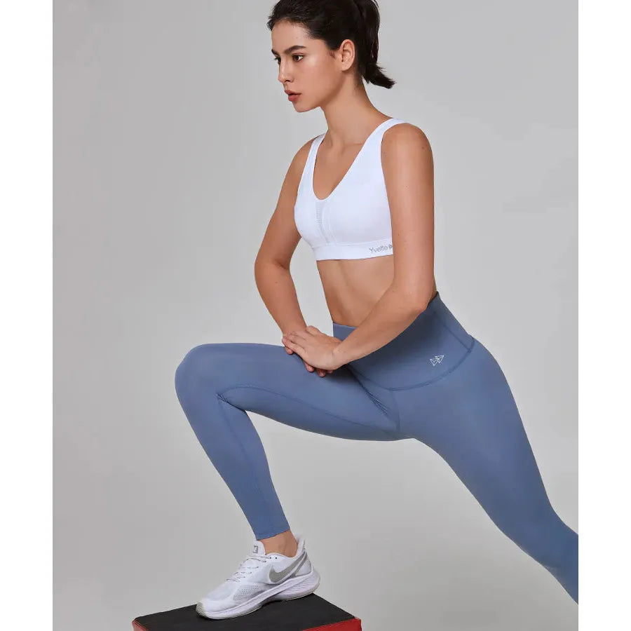 Yvette sportbeha high support draadloos – racerback sport bh met voorgevormde cups – ademende fitness beha voor hardlopen wandelen yoga en workout – sport bra met mesh paneel en haaksluiting maat 3XL 4XL