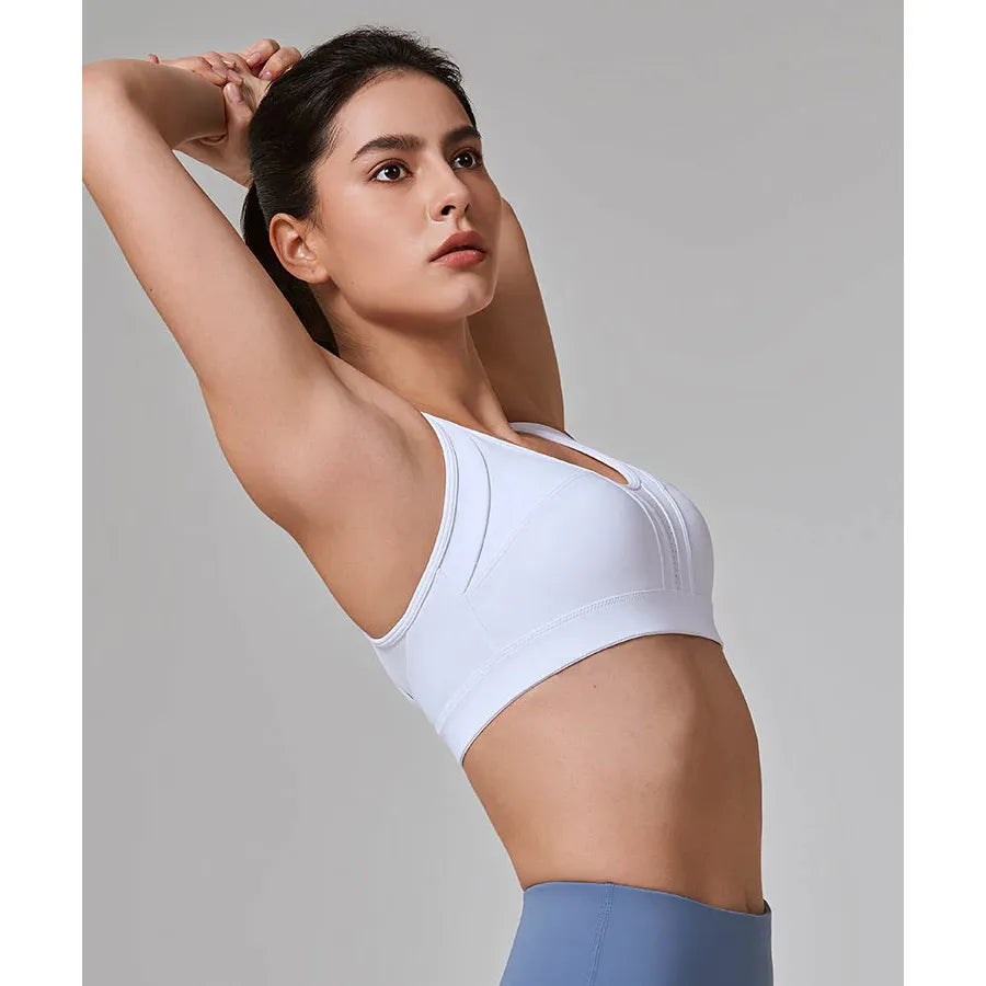Yvette sportbeha high support draadloos – racerback sport bh met voorgevormde cups – ademende fitness beha voor hardlopen wandelen yoga en workout – sport bra met mesh paneel en haaksluiting maat 3XL 4XL