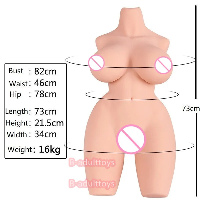 Realistische Silicone Sekspop Half-Body 16kg – 3-in-1 Vagina, Anale & Borstfunctie – Hoogwaardig Medisch-Grade Siliconen – Compact, Discreet Verzonden & Niet-Returneerbaar – Real Feel 2023 Collectie