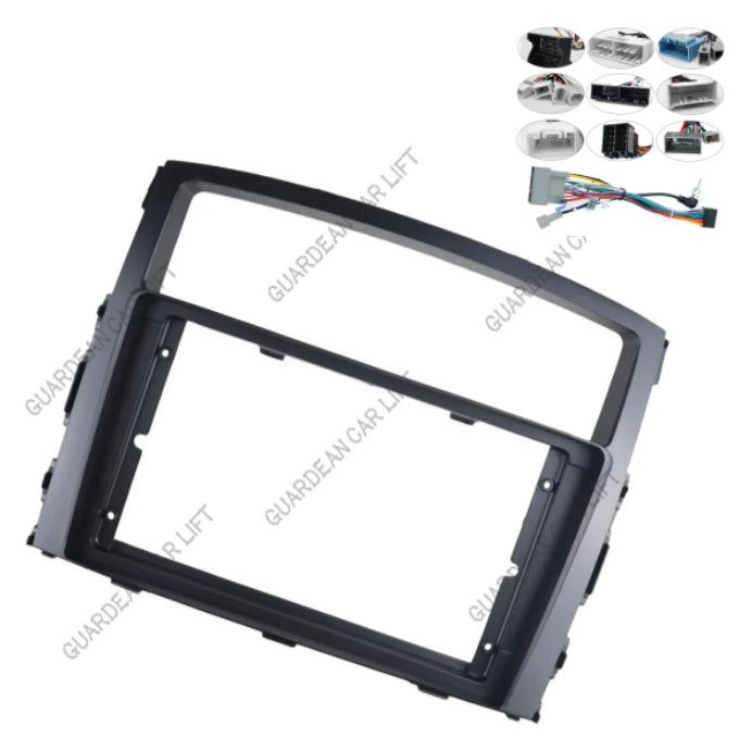 9 Inch Zwart Autoradio Frame & Adapterkabel voor Mitsubishi Pajero V97, V80, V90, V93 (2006-2012) - Naadloze Dashboard Integratie