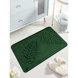 Groene Antislip Badmat met Bladpatroon - Polyester Absorberende Vloermat voor de Badkamer, 50x80 cm, Lichtgewicht met Gestikte Rand