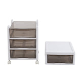 Modulaire Kunststof Ladekast met 6 Lades – Witte Opbergkast met Wieltjes – Vrij Configureerbare Stapelbare Organizer van PET & PP – Multifunctionele Ladebox voor Make-up, Slaapkamer, Kantoor of Badkamer – Grote Capaciteit en Duurzaam Ontwerp