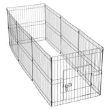 Yaheetech 8-Panelen Hondenren - Opvouwbare Puppyren - Dierenren van Metaal 61 cm Hoog - Speelren voor Puppy, Konijn, Cavia, Eend en Kat - Binnen/Buiten Gebruik - Verstelbare Dierenkooi met Deur en Slot - Zwart