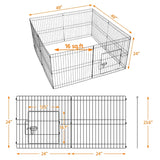 Yaheetech 8-Panelen Hondenren - Opvouwbare Puppyren - Dierenren van Metaal 61 cm Hoog - Speelren voor Puppy, Konijn, Cavia, Eend en Kat - Binnen/Buiten Gebruik - Verstelbare Dierenkooi met Deur en Slot - Zwart