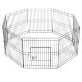 Yaheetech 8-Panelen Hondenren - Opvouwbare Puppyren - Dierenren van Metaal 61 cm Hoog - Speelren voor Puppy, Konijn, Cavia, Eend en Kat - Binnen/Buiten Gebruik - Verstelbare Dierenkooi met Deur en Slot - Zwart