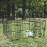 Yaheetech 8-Panelen Hondenren - Opvouwbare Puppyren - Dierenren van Metaal 61 cm Hoog - Speelren voor Puppy, Konijn, Cavia, Eend en Kat - Binnen/Buiten Gebruik - Verstelbare Dierenkooi met Deur en Slot - Zwart