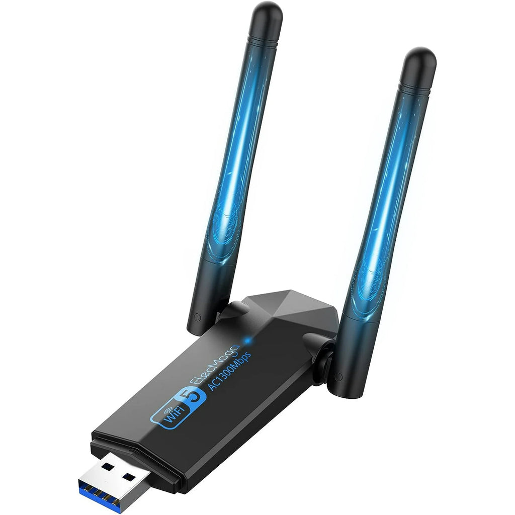 1300Mbps Dual-Band USB WiFi-Adapter met USB 3.0 & 5dBi Antenne - Snelle Draadloze Netwerkverbinding voor Gaming & HD Streaming - Compatibel met Windows en macOS
