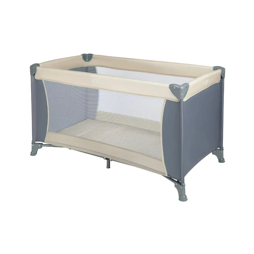 Opvouwbaar Reisbedje - Campingbedje - Inklapbaar Babybed - Reis Wieg - Draagbaar Kinderbed - Opklapbaar Logeerbed - Mesh Zijpanelen - Stalen Frame - Textiel Bodem - Schuim Matras - Transporttas - Compact Vouwsysteem - Ligvlak 120x60 cm - 7.5 kg