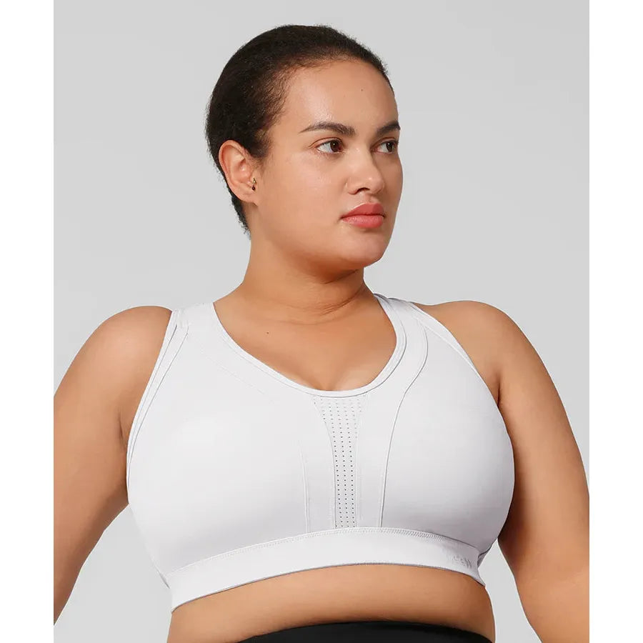 Yvette sportbeha high support draadloos – racerback sport bh met voorgevormde cups – ademende fitness beha voor hardlopen wandelen yoga en workout – sport bra met mesh paneel en haaksluiting maat 3XL 4XL
