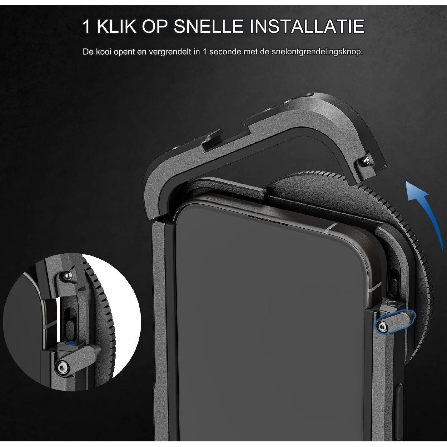 Neewer - Metalen Videocage voor iPhone 15 Pro - Bescherming & Verbeterde Vlog Ervaring - Compatibel met MagSafe & PA010 - Geen Montage Nodig - Lichtgewicht Aluminium & Rubber - Inclusief 67MM Filter- & 17MM Lenshouder - PA023