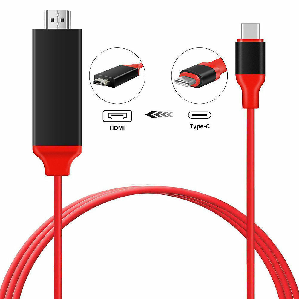 2M - USB- C naar HDMI Kabeladapter - Ondersteunt 4K Resolutie - Plug-and-Play - Geschikt voor Samsung Galaxy S8/S9/S10 & Andere Apparaten - Ideaal voor HDTV, Projectoren, AV-ontvangers