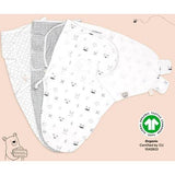 3-Delige Set Biologische Swaddle Inbakerdoeken met IHDI Certificaat voor Heupveiligheid - Ideaal voor Pasgeborenen - Inclusief Eco-Vriendelijke Cadeauverpakking - Comfort en Zekerheid voor Uw Baby