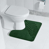 Extra Zachte Badmat Met Pedestal Mat - Anti-Slip Badkamermat - Super Comfortabele en Absorberende Vloermat voor Badkamer, Toilet, Slaapkamer - Beschermt Tegen Koude Vloeren - Groen - 40 x 50 cm U-Pad - Verkrijgbaar in Verschillende Kleuren