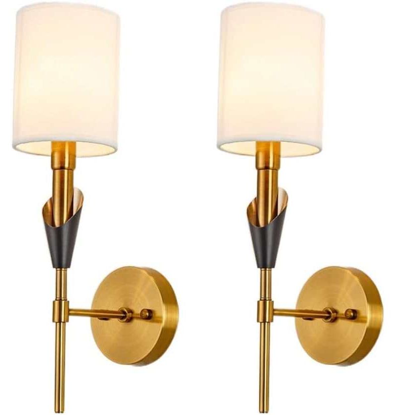 Set Van 2 Moderne Wandlamp – Glas & Metaal – E27 Fitting, 47 cm Hoog, 40W Max – Minimalistisch Vintage Design voor Slaapkamer, Woonkamer of Gang – CE/FCC Gecertificeerd