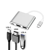 2 Stuks - Supersnelle - 3 In 1 - USB-C naar HDMI Adapter / USB-A / USB-C - Geniet van 10Gbps Gegevensoverdracht - 4K UHD Ondersteuning - Handig Opladen - Omkeerbare Connector - Draagbaar Ontwerp