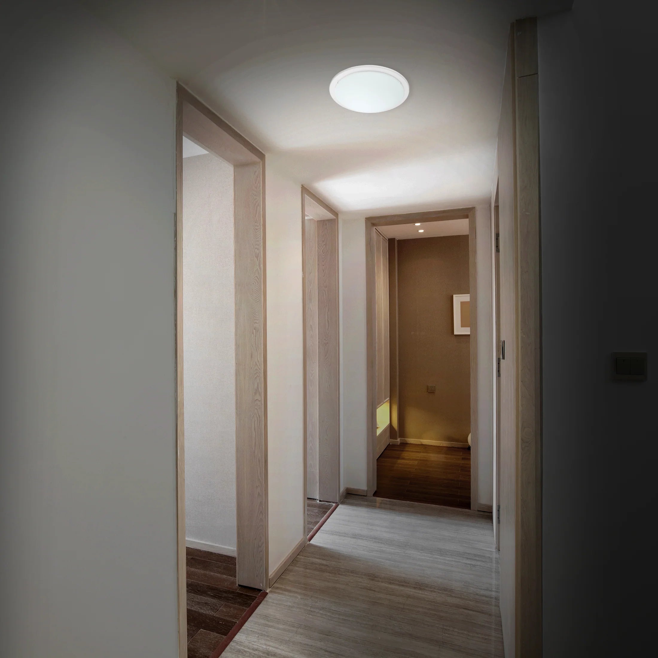 Plafondlamp Iceberg - Ø 29 cm - E27 Fitting - Witte Glazen Kap - Modern Ontwerp - Tijdloze Plafondverlichting - Energiezuinige Lamp - Voor Woonkamer, Slaapkamer of Keuken - Compact en Stijlvol