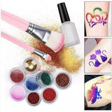 Complete Glitter Tattoo Set – 212 Sjablonen – 30 Kleuren Glitters – Biologisch Afbreekbare Huidglitter – Schminksjablonen voor Kinderen – Huidlijm Inclusief – Knutselset voor Meisjes en Jongens – Tattoo Knutselpakket