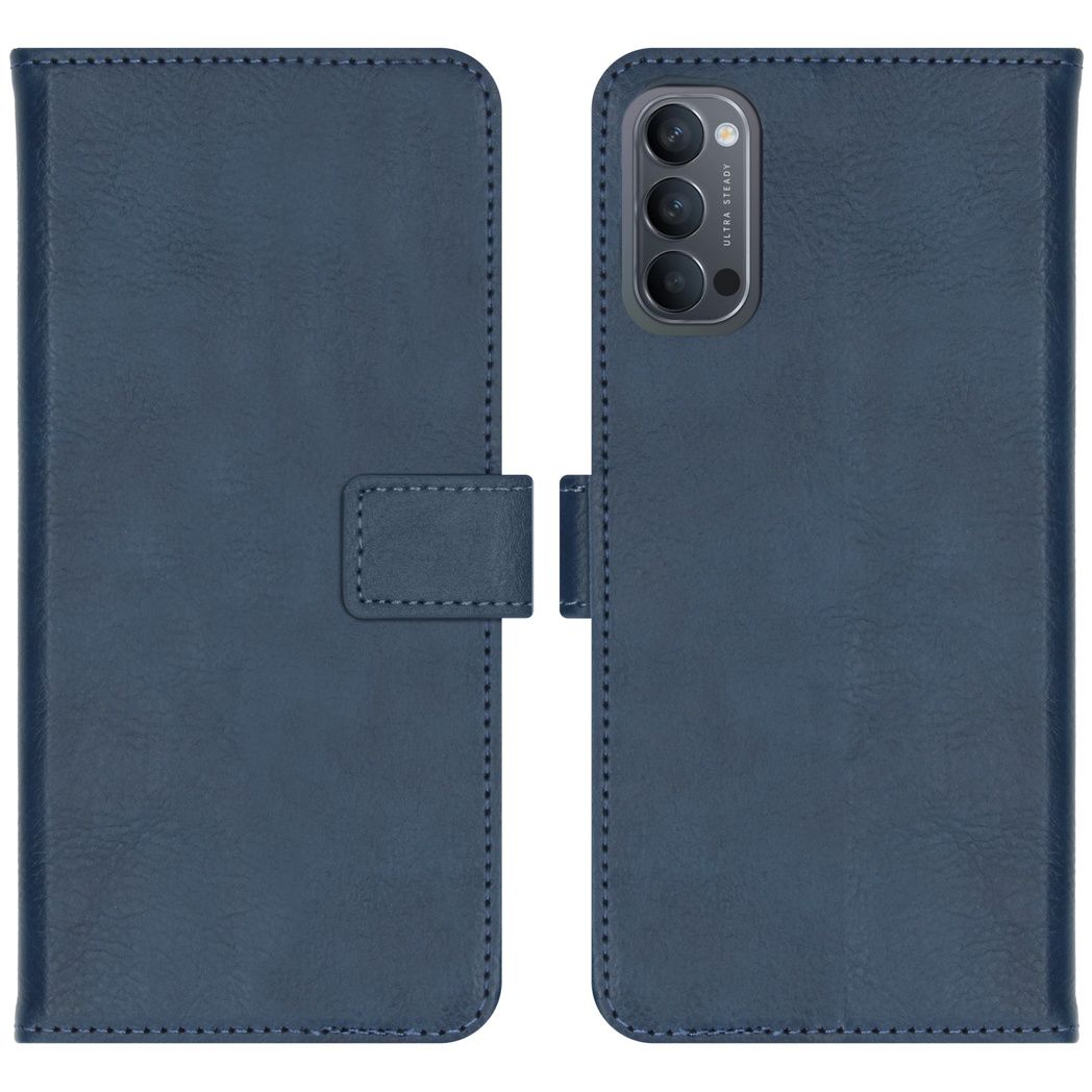 iMoshion Premium Boekhoesje voor de Oppo Reno4 Pro - Marineblauw - Beschermende Flip Cover met Kaartsleuven - Luxe Wallet Case met Magnetische Sluiting - Stijlvol Design - Duurzaam Materiaal - Compatibel met Oppo Reno4 Pro