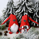 Handgemaakte Pluche Kerst Gnomes - Schattige Decoratieve Poppen voor Feestdagen en Thuis - Vakantie Ornamenten voor Kerstboom en Interieur - Set van 2