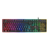 Deltaco Gaming toetsenbord – RGB verlicht gaming keyboard – QWERTZ layout met anti ghosting 25 toetsen – membraan toetsenbord met floating keycaps – USB bedraad toetsenbord – 435 x 135 x 20 mm – ergonomisch S design