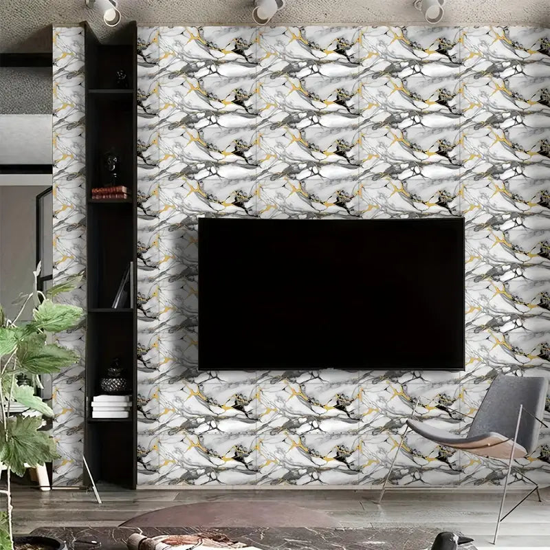 100 Stuks – Zelfklevende Muurstickers 30 x 60 cm – Waterdichte PVC Wandpanelen – Marmerlook 3D Effect – Makkelijk Schoon te Maken Tegelstickers – Wanddecoratie voor Keuken Badkamer Woonkamer Slaapkamer – Zelfklevende Tegelfolie Set