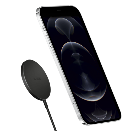 Qi - Draadloze Mobiele Snellader - Magnetisch Carbon Met Qi Technologie - Universele Compatibiliteit - Aluminium Ontwerp - Geschikt Voor Smartphones - Zwart