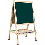 2-in-1 - Dubbelzijdige Kunst Easel - Verstelbare Hoogte - Kinder Schoolbord en Whiteboard - Magnetische Tekentafel - Inclusief Accessoires, Krijt en Spons - Voor Peuters en Kinderen