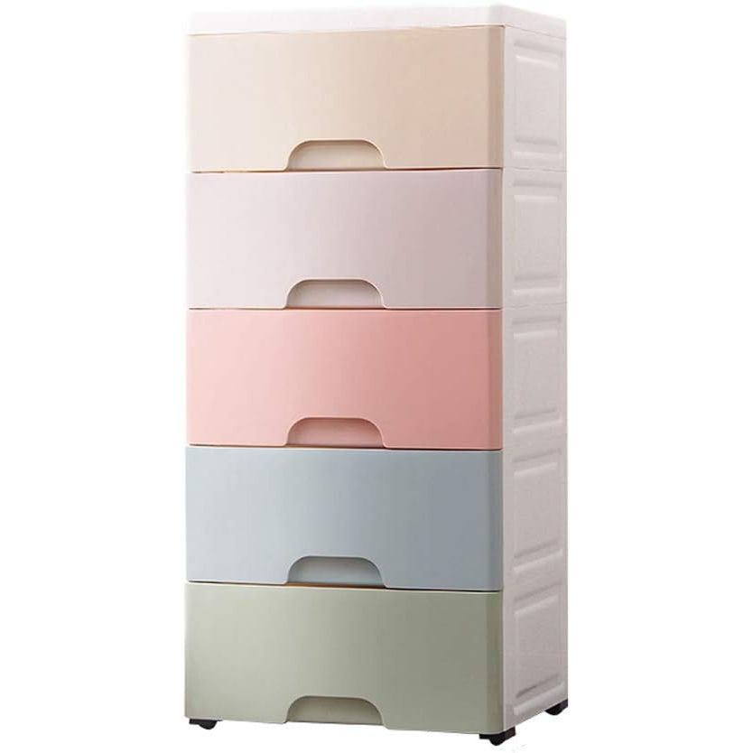 5-Lagen Kunststof Opbergkast 36x30x80cm – Waterdicht & Stofbestendig – Dichtsluitende Lade Kast Met Wieltjes – PP Kunststof Rolkast Voor Thuis Kantoor Slaapkamer – Moderne Stijl – Macaron Kleur – Sealed Style Opslagkast