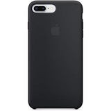 Zwarte Siliconen iPhone 8 Plus Hoesje met Microvezel Binnenkant - Zacht en Beschermend, Draadloos Oplaadbaar, Comfortabele Grip