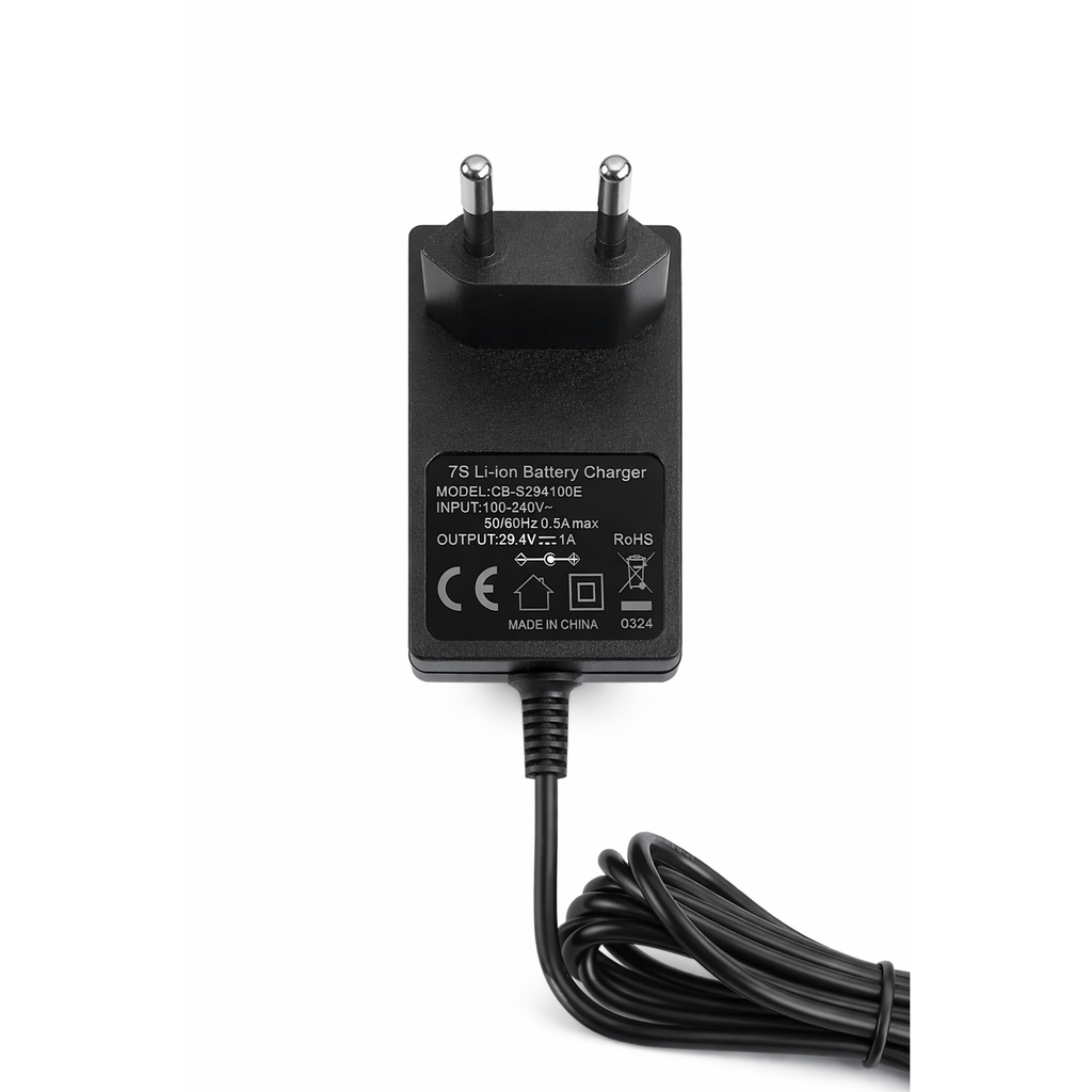 7S Li ion Batterijlader- Intelligente Oplader voor 7 Cellen Lithium Ion Batterijen - Snelle en Veilige Oplading - Overlaad en Kortsluitingsbeveiliging - LED indicatoren voor Oplaadstatus - Compatibel met Diverse Apparaten