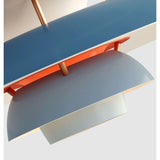 Moderne Scandinavische Hanglamp Ø30 cm – Aluminium Kleurverloop Blauw – E27 LED Plafondlamp voor Eetkamer, Woonkamer of Slaapkamer – In Hoogte Verstelbare Design Hanglamp – Elegante Kegelvormige Lamp voor Tafel of Keuken