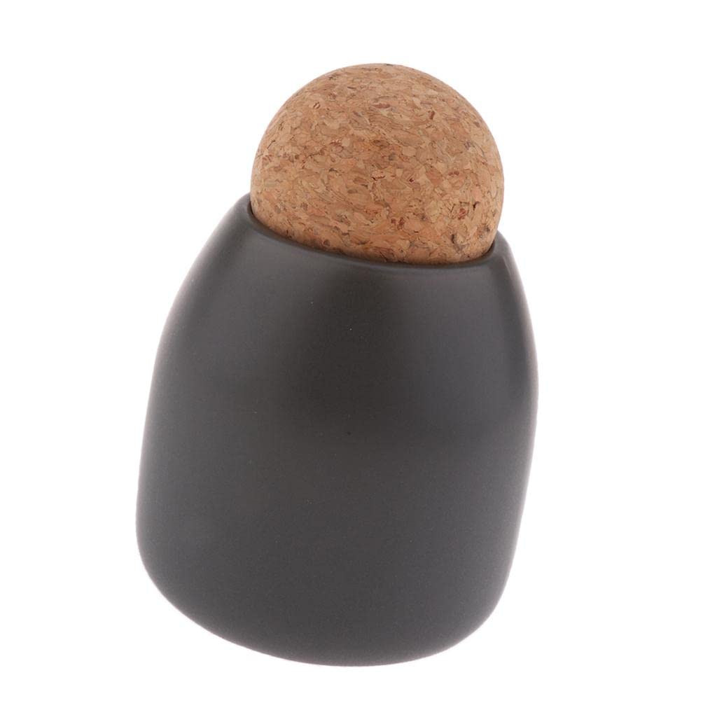 Moderne Keramische Voorraadpot in Stijlvol Zwart - Duurzaam, 10.3x6cm, 500ml - Luchtdichte Opslag voor Droge Voedingsmiddelen - Ideaal voor Ontbijtgranen, Kruiden, en Meer - Voegt Hedendaagse Stijl toe aan Elke Keukeninrichting