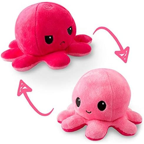 Omkeerbare Octopus Knuffel – Zachte Pluche Knuffel met Dubbele Gezichtsuitdrukking – TikTok Sensatie & Stressverlichtend Speelgoed – Verkrijgbaar in Meerdere Kleuren