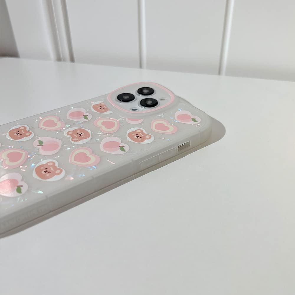 iPhone 11 Hoesje met Beer Liefdeshart Ontwerp en Parel Armband Ketting - Modieus en Beschermend - Wit - Geschikt voor Draadloos Opladen