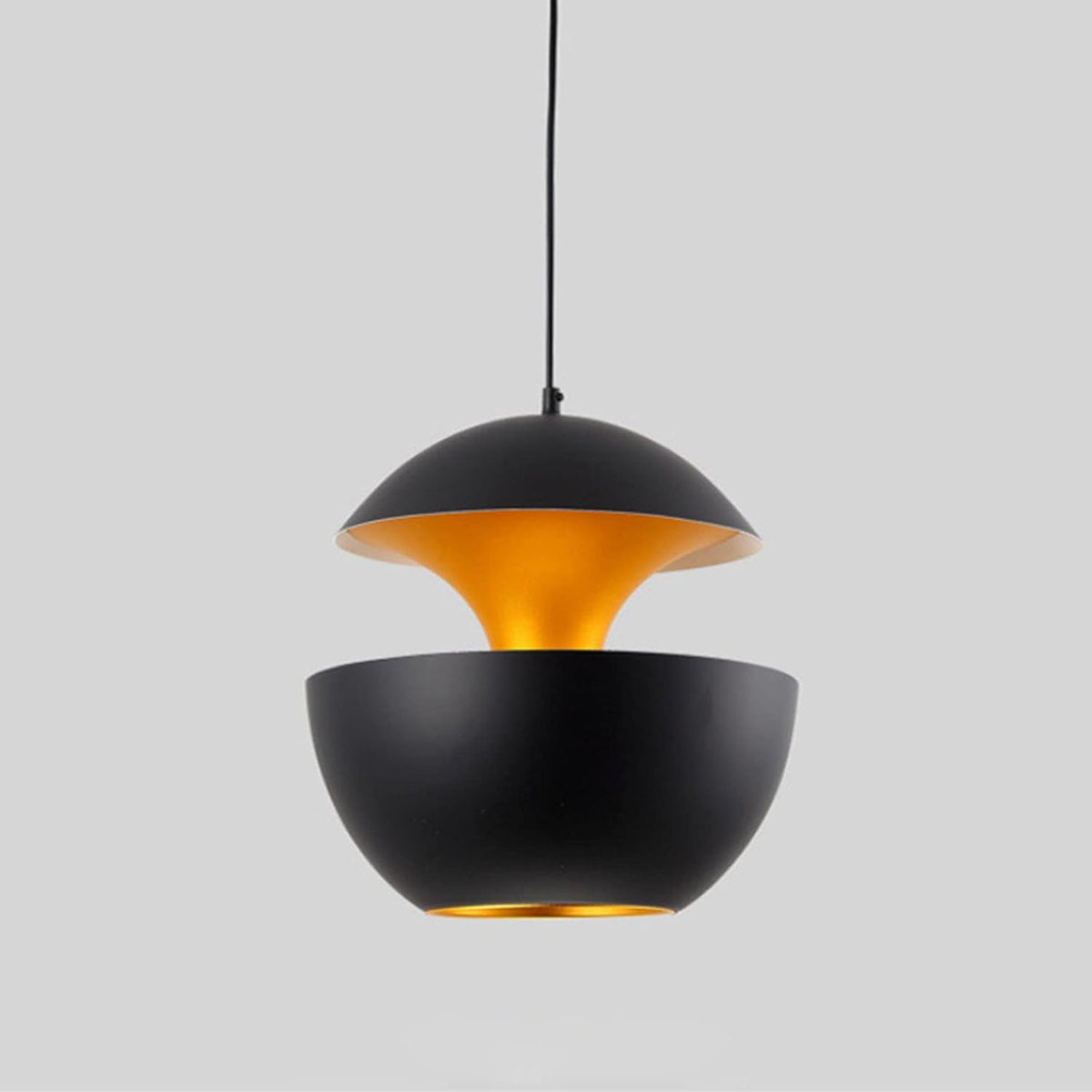 Nordic Modern Retro Luxe Hanglamp - Vintage Industriële E27 Edison Fitting - Enkelvoudige Kop - Keuken Eiland Cafe Pendelverlichting - Zwart - Diameter 35 cm - Voor Woonkamer, Slaapkamer, Kantoor - Scandinavisch Design