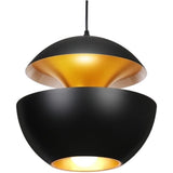 Vintage-Industrieel-Hanglamp - Zwart-Aluminium-Kap - E27-Fitting - Verstelbare-Kabel-150cm - Ø35cm - Zonder-Lichtbron - Plafondlamp-Modern-Lichtarmatuur - Voor-Woonkamer-Eetkamer-Hal-Slaapkamer
