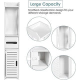 Badkamerkast – 80 x 15,5 x 15,5 cm – Houten Opbergkast – Wit – Met Lades en Planken – Voor Toilet, Badkamer en Wasruimte