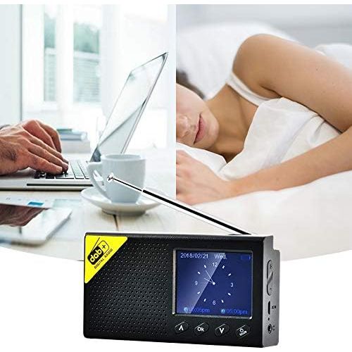 6.1 cm (2.4-inch) LCD Bluetooth 5.0 Digitale Radio Stereo - DAB & FM Ontvanger - Multifunctioneel Audio Broadcasting Speler - Draagbaar voor Thuis & Kantoor