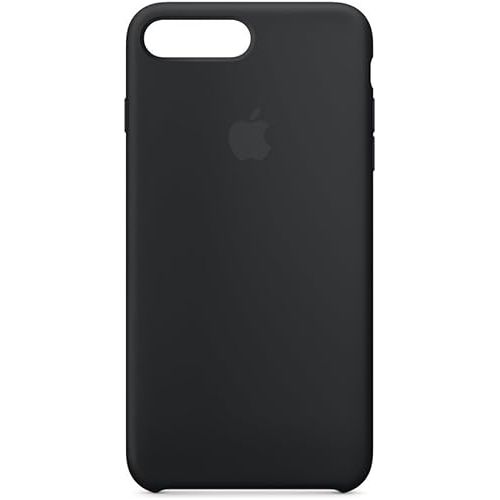 Zwarte Siliconen iPhone 8 Plus Hoesje met Microvezel Binnenkant - Zacht en Beschermend, Draadloos Oplaadbaar, Comfortabele Grip