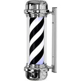 LED Barber Pole 73CM - Wit Zwart Draaiend Verlichtend Kapperspaal - Waterdicht - Wandgemonteerd - Energiesparende LED Strips