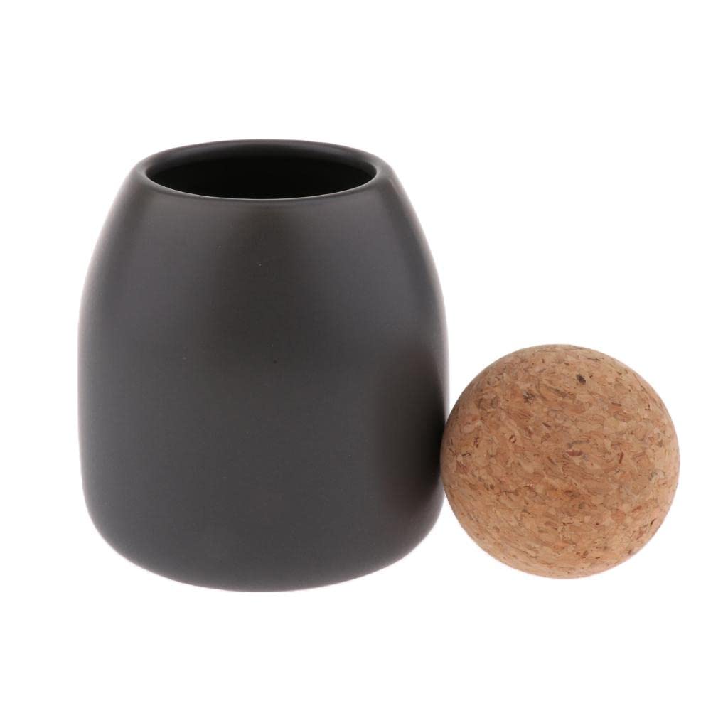 Moderne Keramische Voorraadpot in Stijlvol Zwart - Duurzaam, 10.3x6cm, 500ml - Luchtdichte Opslag voor Droge Voedingsmiddelen - Ideaal voor Ontbijtgranen, Kruiden, en Meer - Voegt Hedendaagse Stijl toe aan Elke Keukeninrichting