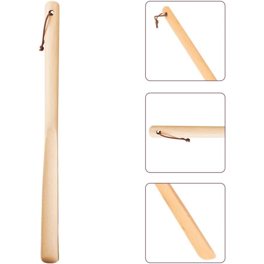 XXL - Houten Schoenlepel met Lange Handgreep - 50cm – Gemakkelijk Schoenen Aantrekken – Duurzaam & Lichtgewicht met Ophangkoord – Ideaal Cadeau voor Ouderen & Zwangere Vrouwen