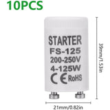 BlueXP Fluorescent Starter Set – 10 Stuks – Geschikt voor TL-Buizen 4-125W – 220-240V Longlife Starter – Betrouwbare Ontsteking voor TL-Lampen en Fluorescentiebuizen – Compacte 20x40mm Starter (Niet voor LED)