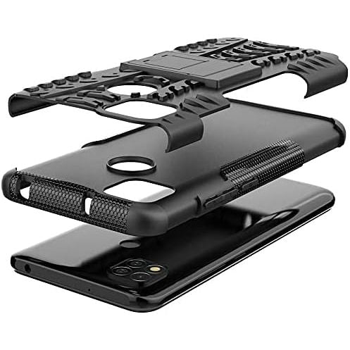 360° Draaibare Ringhouder Hoes voor Xiaomi Redmi 9C - incl. Beschermende Scherm Beschermer - Zwart