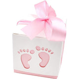 Feestelijke Snoepdoosjes met Strik - Voor Babyshowers en Speciale Gelegenheden - 6x6x6 cm - Set van 50 - Roze