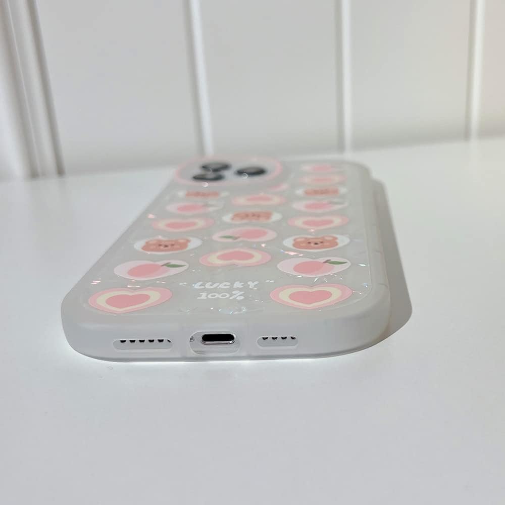 iPhone 11 Hoesje met Beer Liefdeshart Ontwerp en Parel Armband Ketting - Modieus en Beschermend - Wit - Geschikt voor Draadloos Opladen