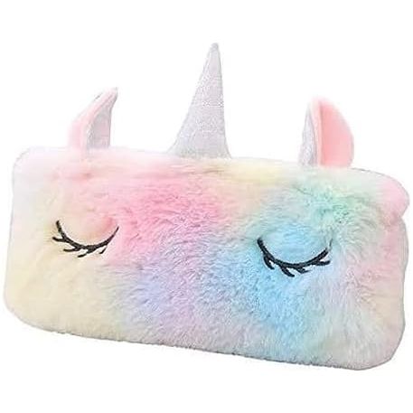 4 Delig - Pluizig Eenhoorn Dagboek Set - A5 Gelinieerd Notitieboek met Regenboog Pailletten Cover, Eenhoorn Pen, Sleutelhanger & Etui - Ideaal voor Kinderen