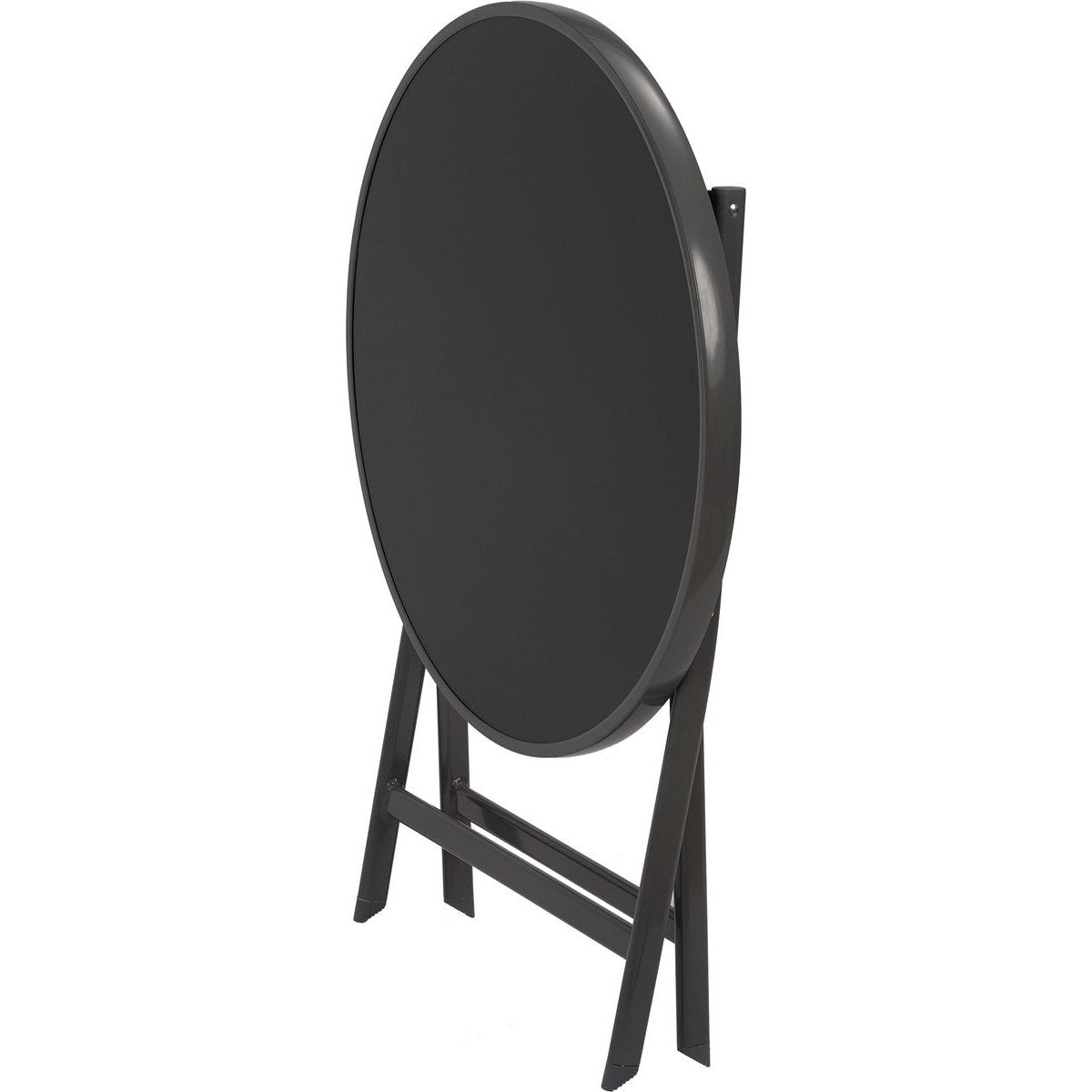 BRUBAKER Milano – Inklapbare Ronde Tafel – Ø 70 cm – Glazen Tafelblad – Metaal – Weerbestendig – Antraciet – Te Gebruiken als Bijzettafel of Eettafel – Voor Binnen en Buiten