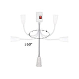 2-Stuks-Flexibele-Lampvoet-met-Schakelaar-Voor-E27-Lampen-360 Graden-Verstelbaar-Ideaal-Voor-Woonkamer-Slaapkamer-Keuken-Garage-Wit